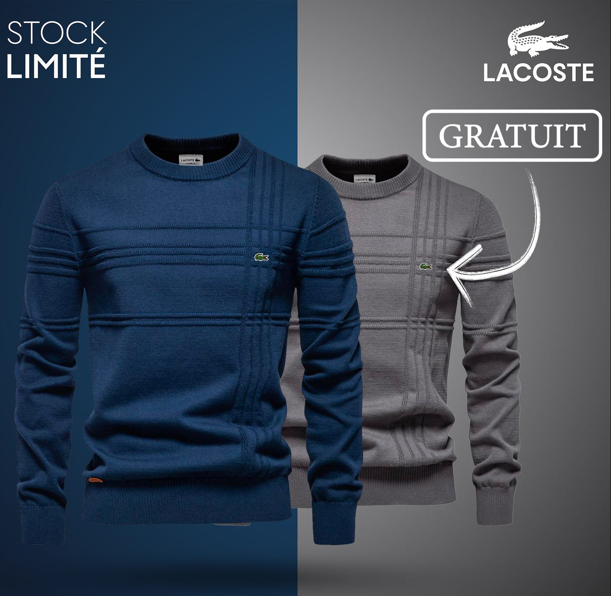 Pull Homme Texturé LC™ 1+1 (DÉSTOCKAGE)