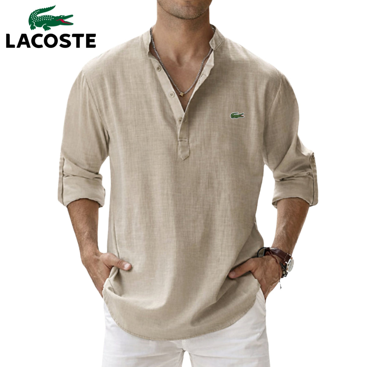 LCT | Chemise Homme Col Tunisien Élégance Old Money