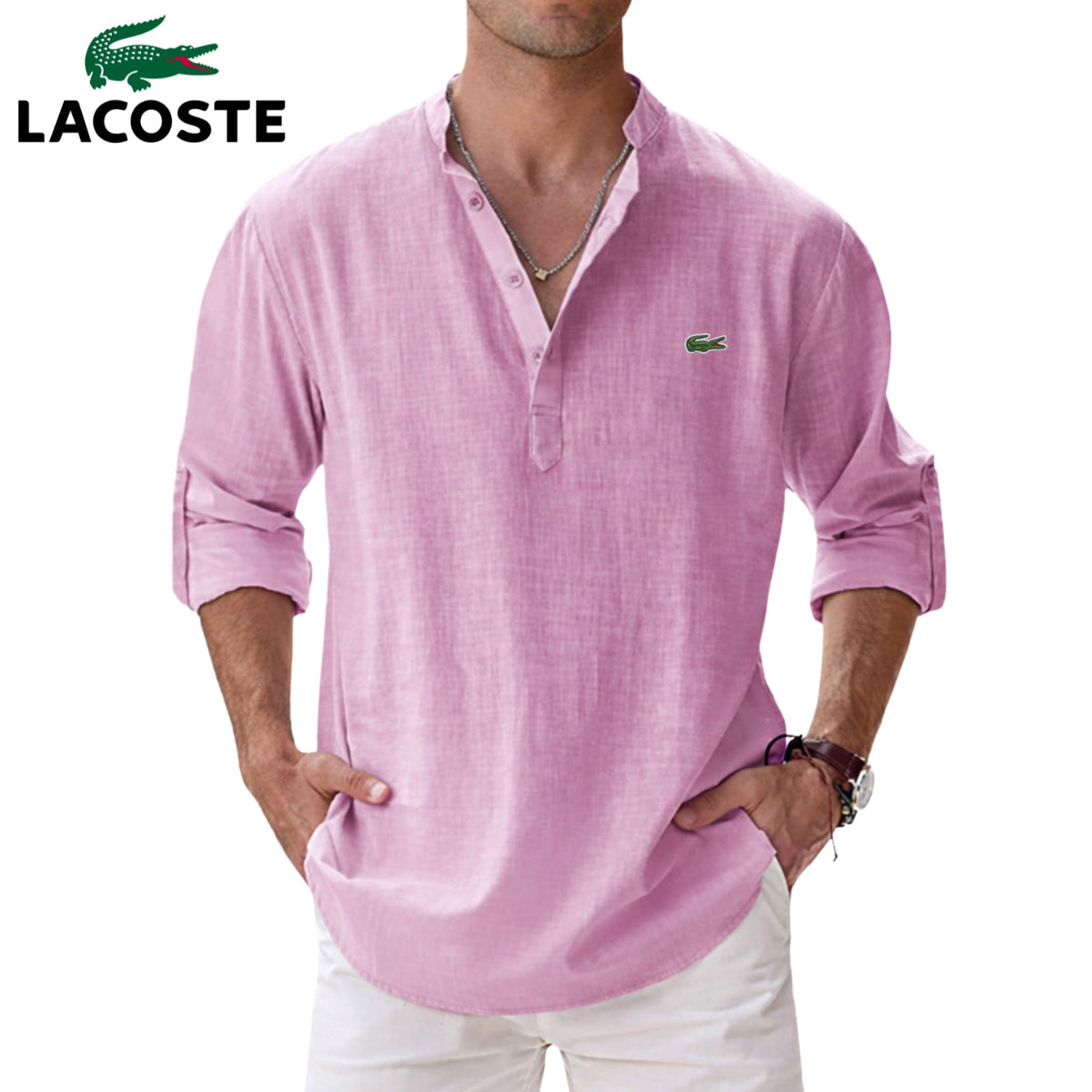 LCT | Chemise Homme Col Tunisien Élégance Old Money
