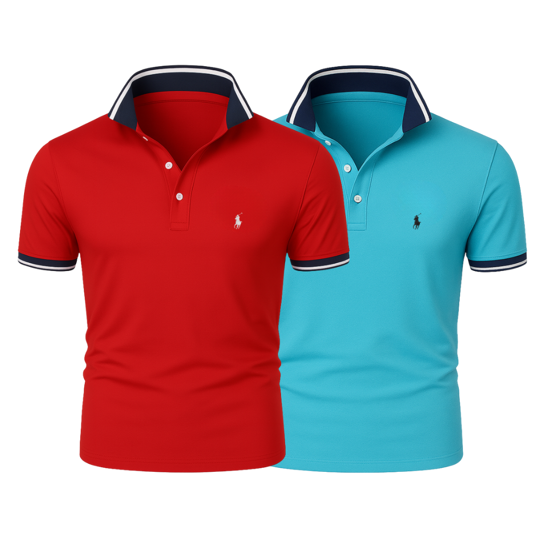 Pack 2 Polos Rouge + Bleu