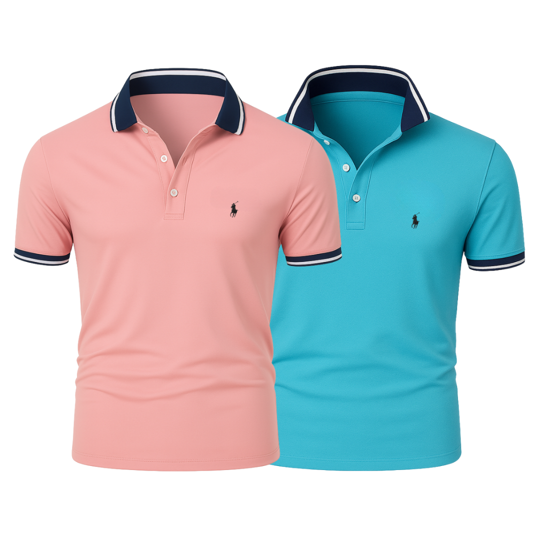 Pack 2 Polos Corail + Bleu