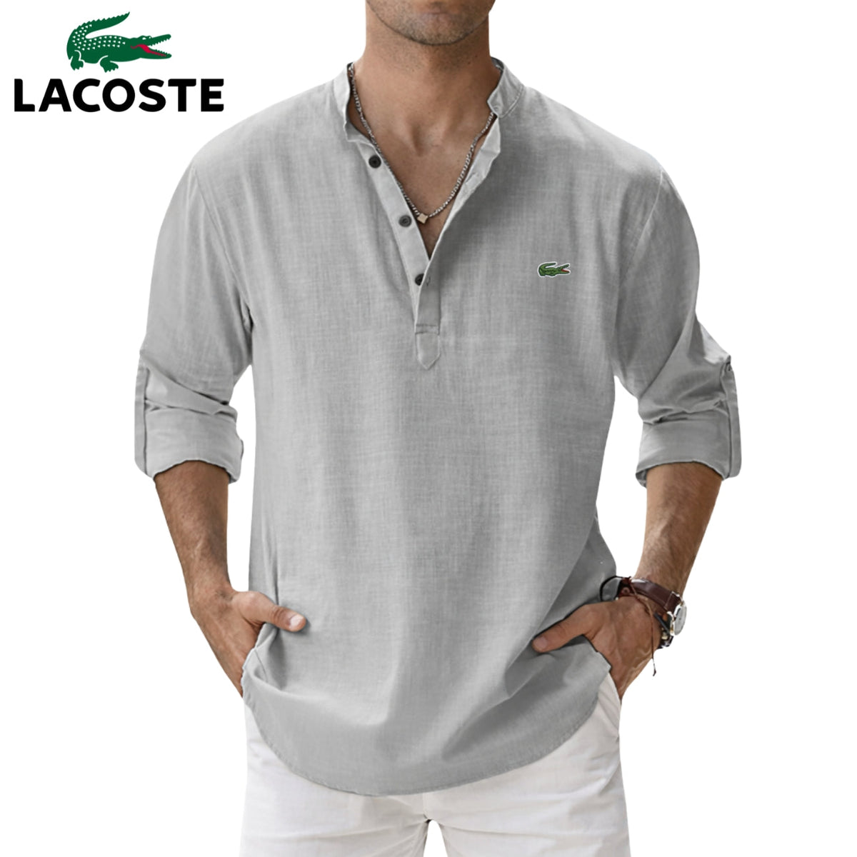 LCT | Chemise Homme Col Tunisien Élégance Old Money
