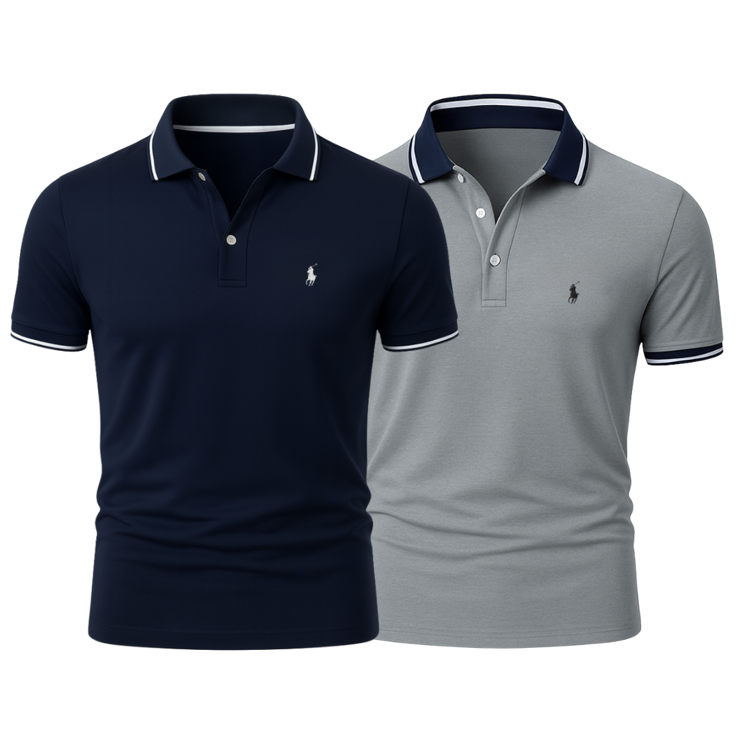 Pack 2 Polos Bleu Marine + Gris