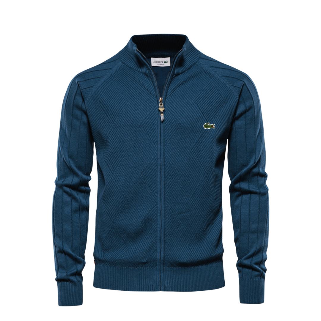 Pull Homme Col Zippé Texturé