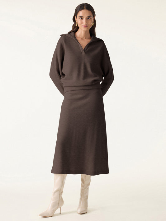 2Pcs Set Collared V-Neck