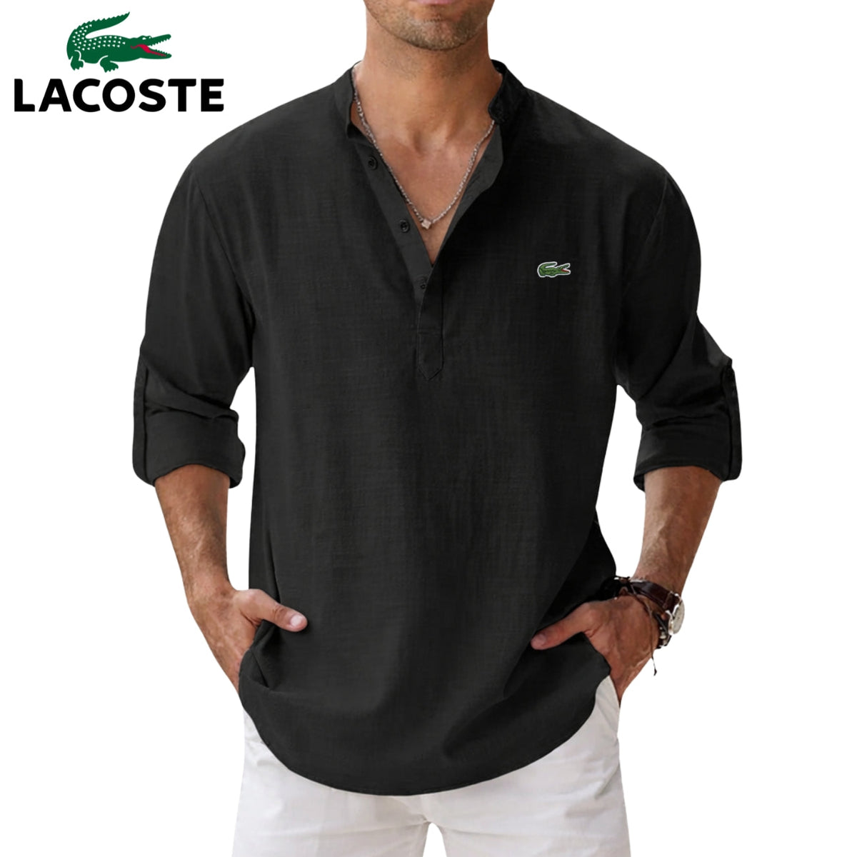 LCT | Chemise Homme Col Tunisien Élégance Old Money