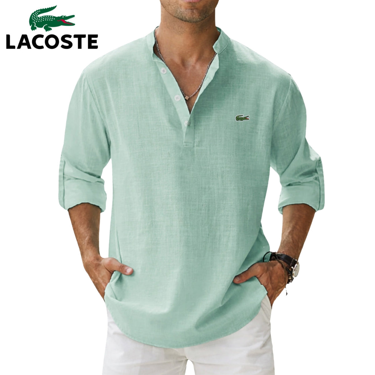 LCT | Chemise Homme Col Tunisien Élégance Old Money