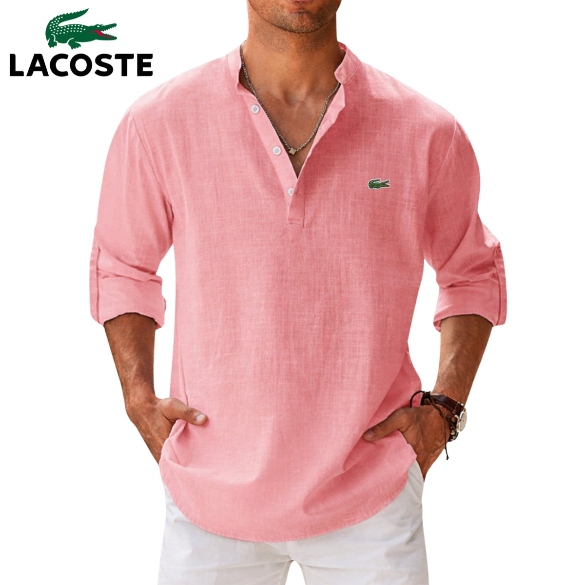 LCT | Chemise Homme Col Tunisien Élégance Old Money