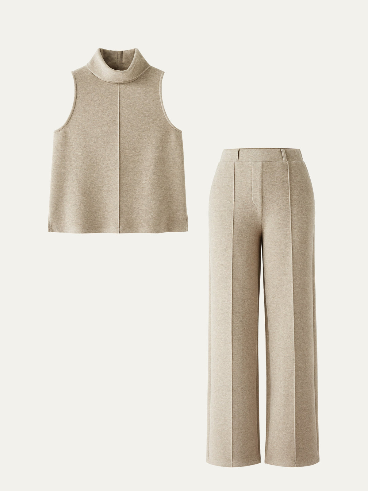 2Pcs Set Split Hem Top