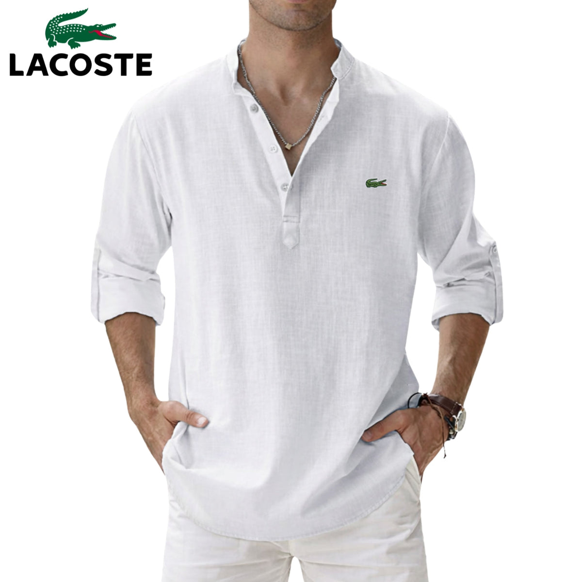 LCT | Chemise Homme Col Tunisien Élégance Old Money