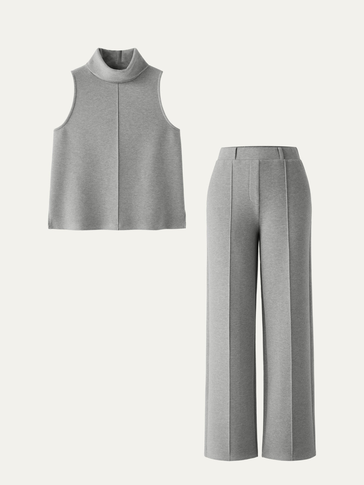 2Pcs Set Split Hem Top