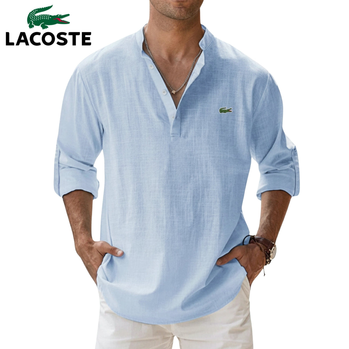 LCT | Chemise Homme Col Tunisien Élégance Old Money