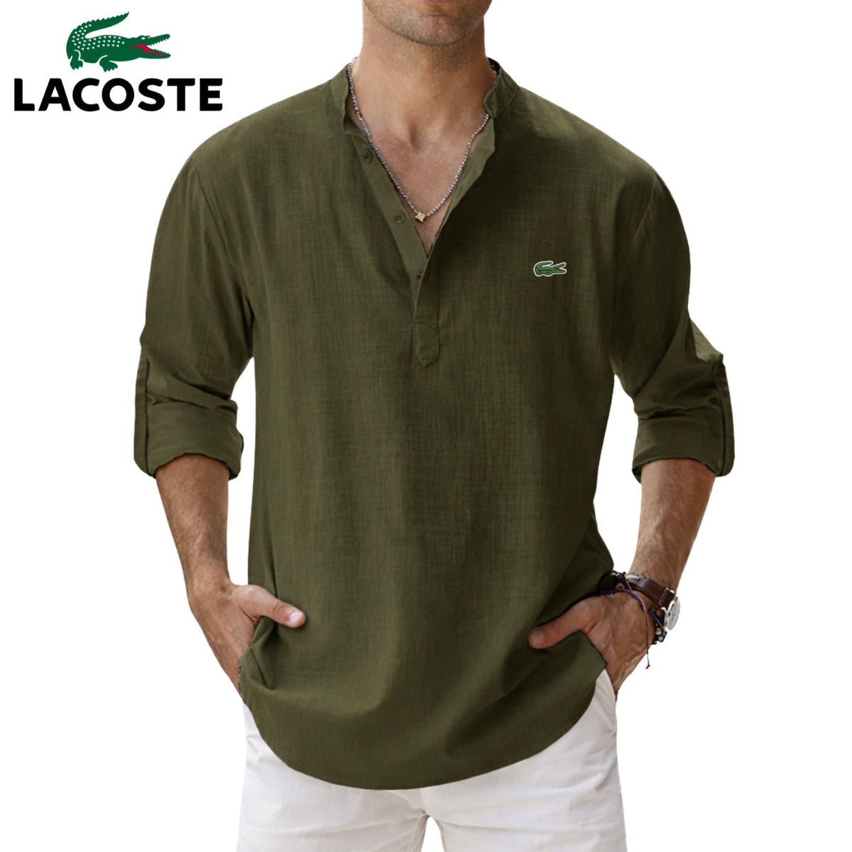 LCT | Chemise Homme Col Tunisien Élégance Old Money