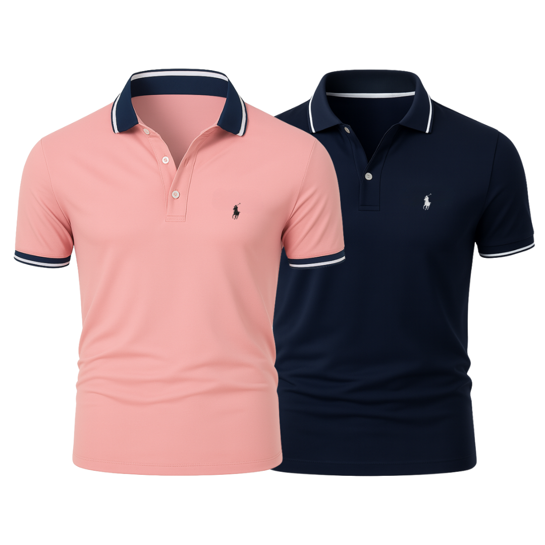 Pack 2 Polos Corail + Bleu Marine