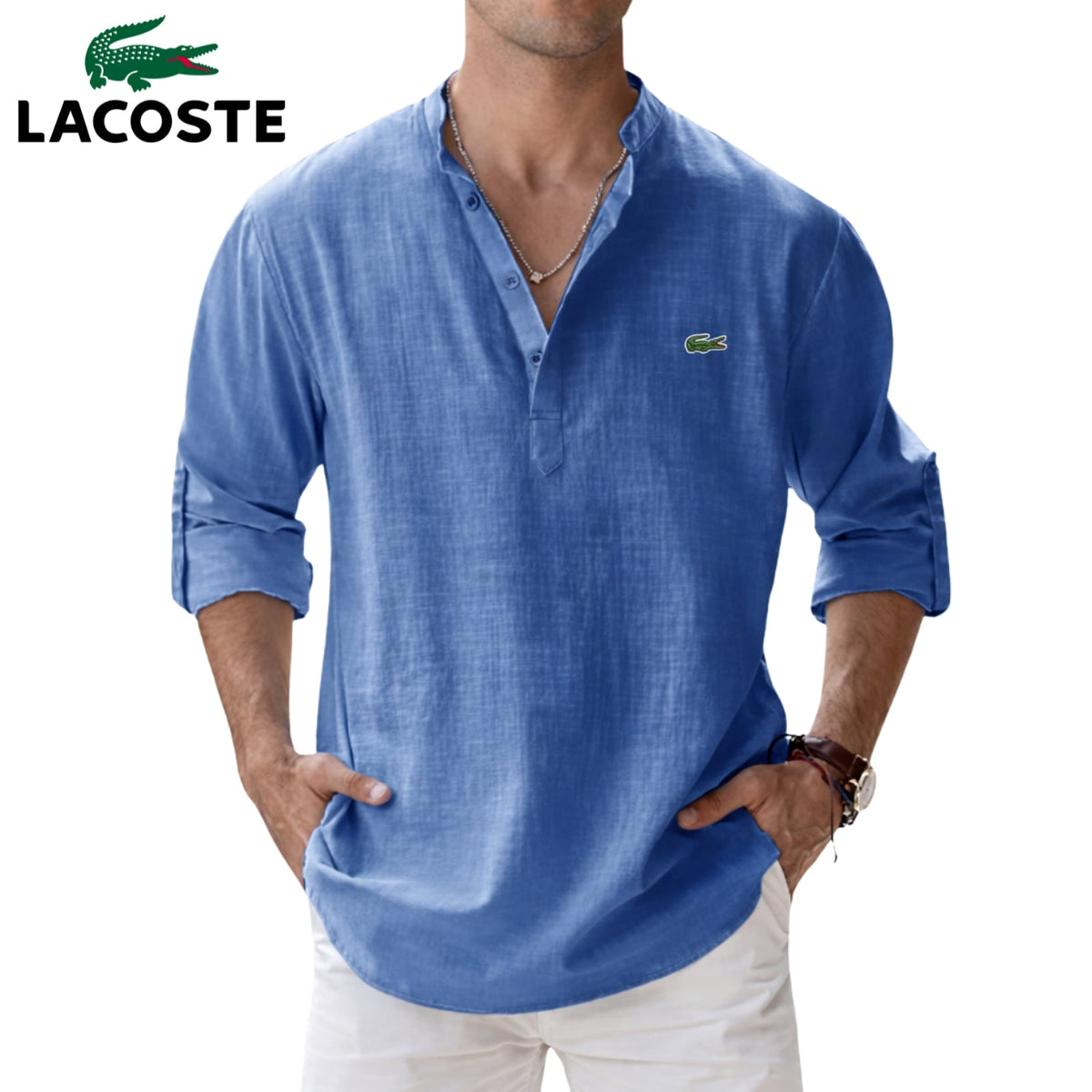 LCT | Chemise Homme Col Tunisien Élégance Old Money