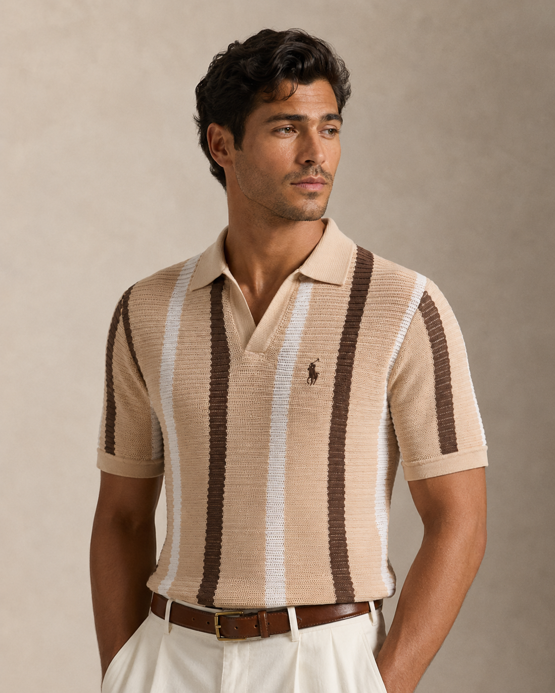Polo RL™ en Maille Rayée Rétro