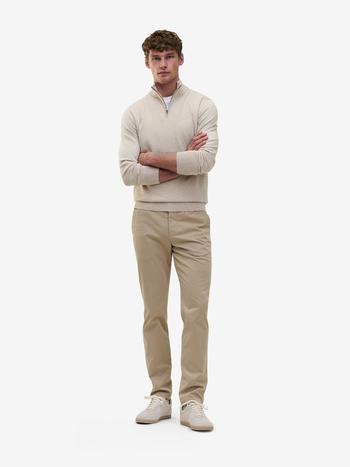 Diego Slim Tapered Chinos – Taupe - Roviane