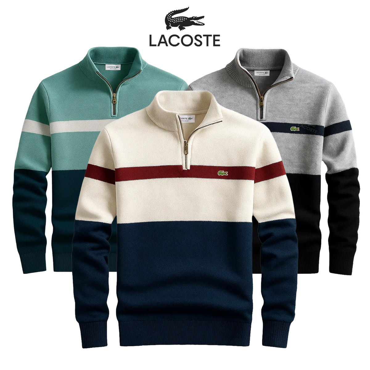 Quart-zip LC Heritage à rayures
