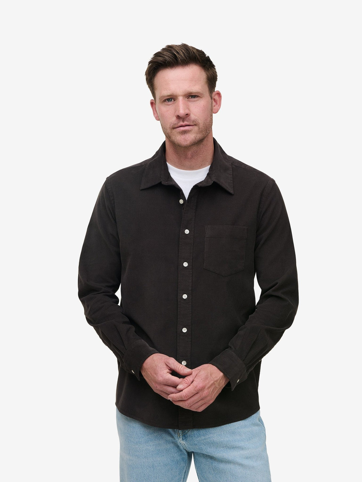Brookvale Corduroy Shirt – Dark Brown - Roviane