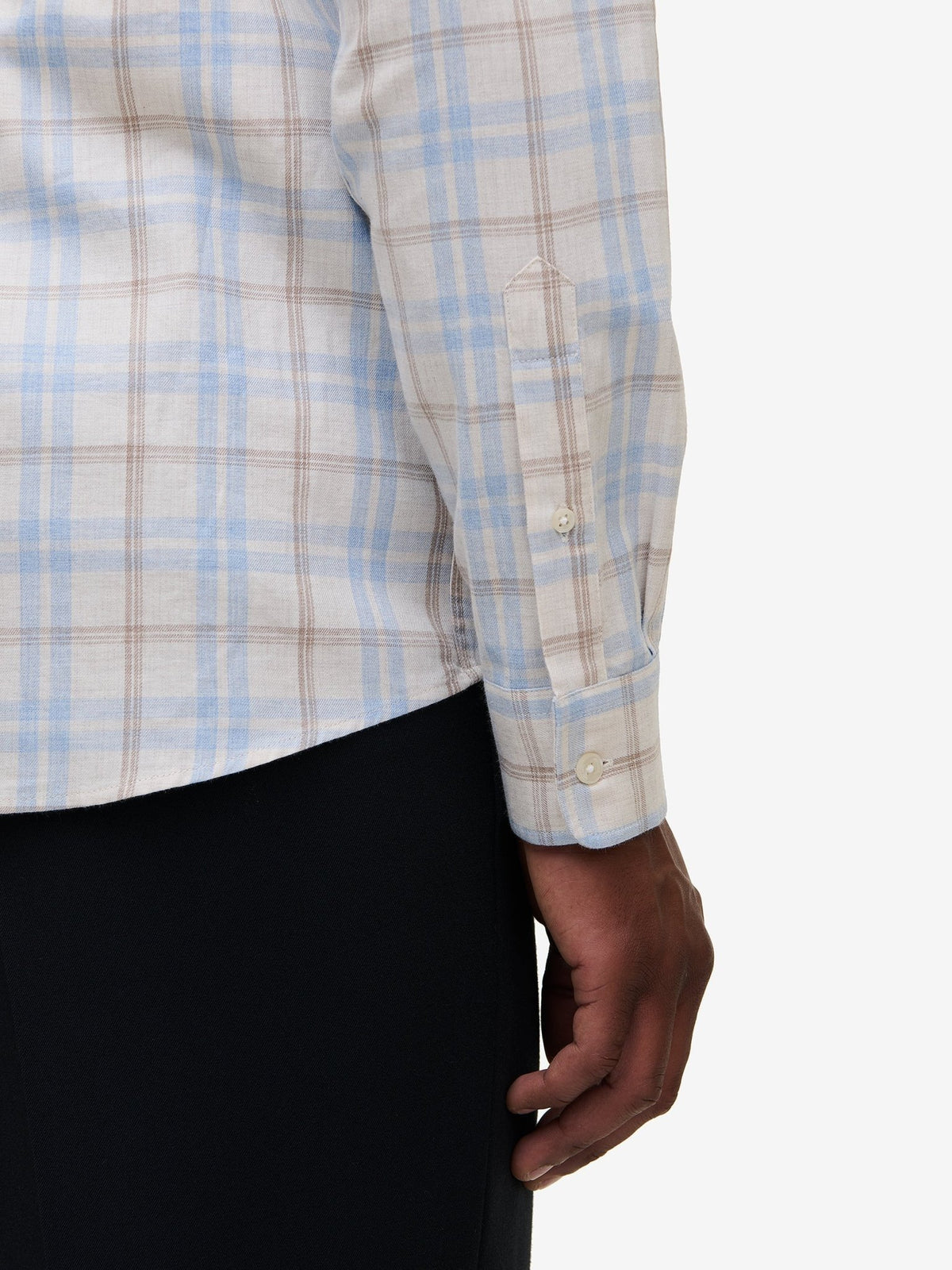 Brookvale Cotton Check Shirt – Off White - Roviane