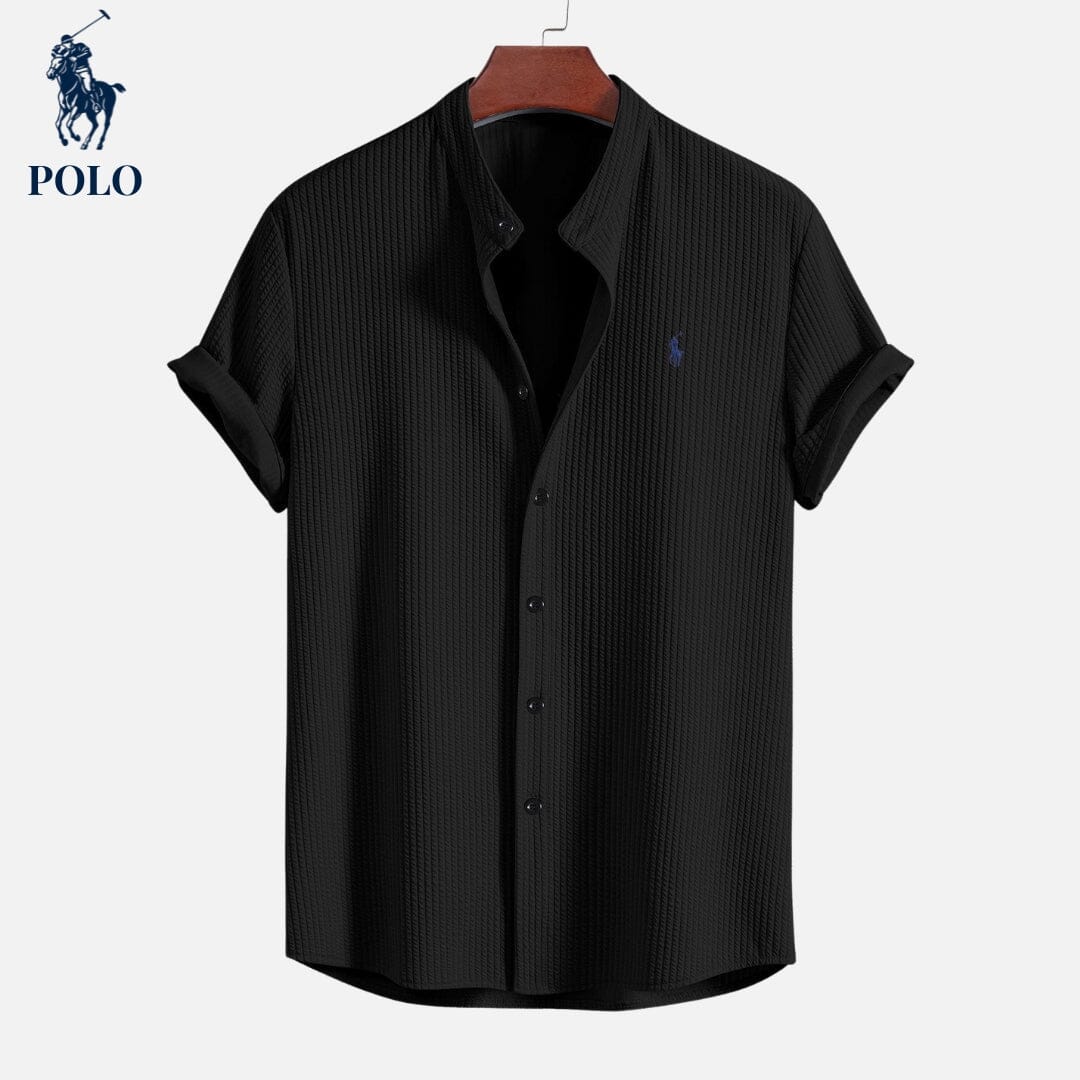 Polo Col Montant Hampton Noir