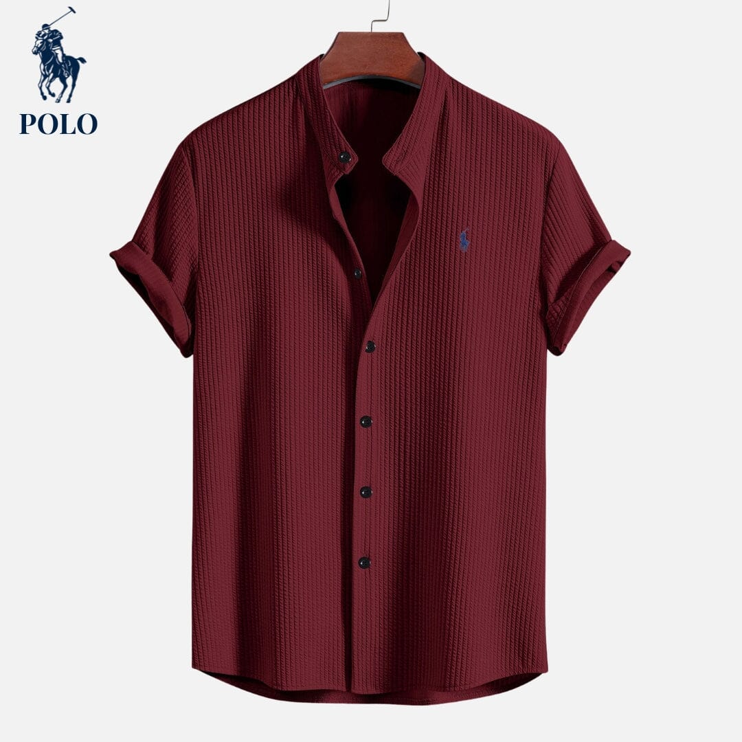 Polo Col Montant Hampton Rouge